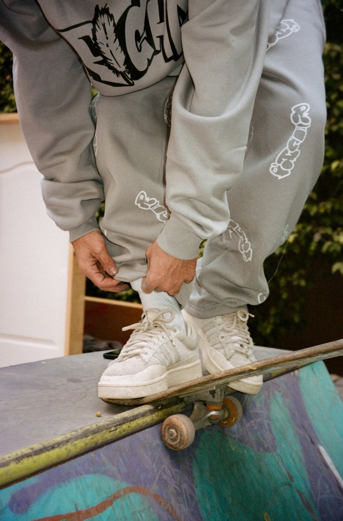 Patterned Grey Richa Sweatpants - Richa UAE