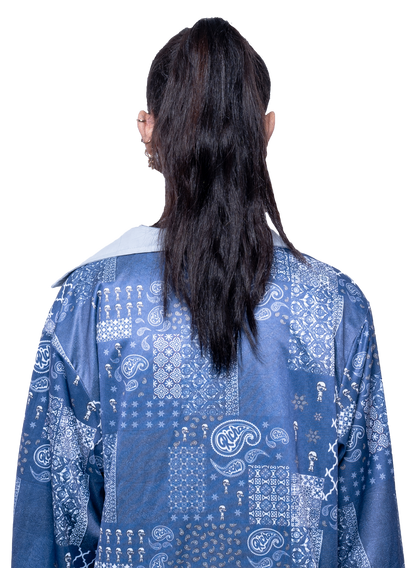 Moroccan Richa Paisley Coach Jacket- Grey