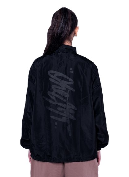 Moroccan Richa Paisley Coach Jacket- Black