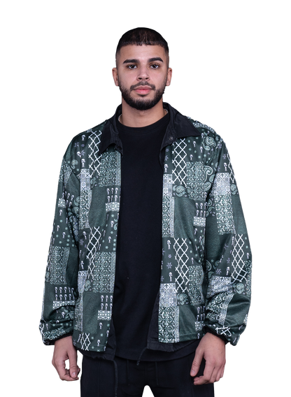 Moroccan Richa Paisley Coach Jacket- Black