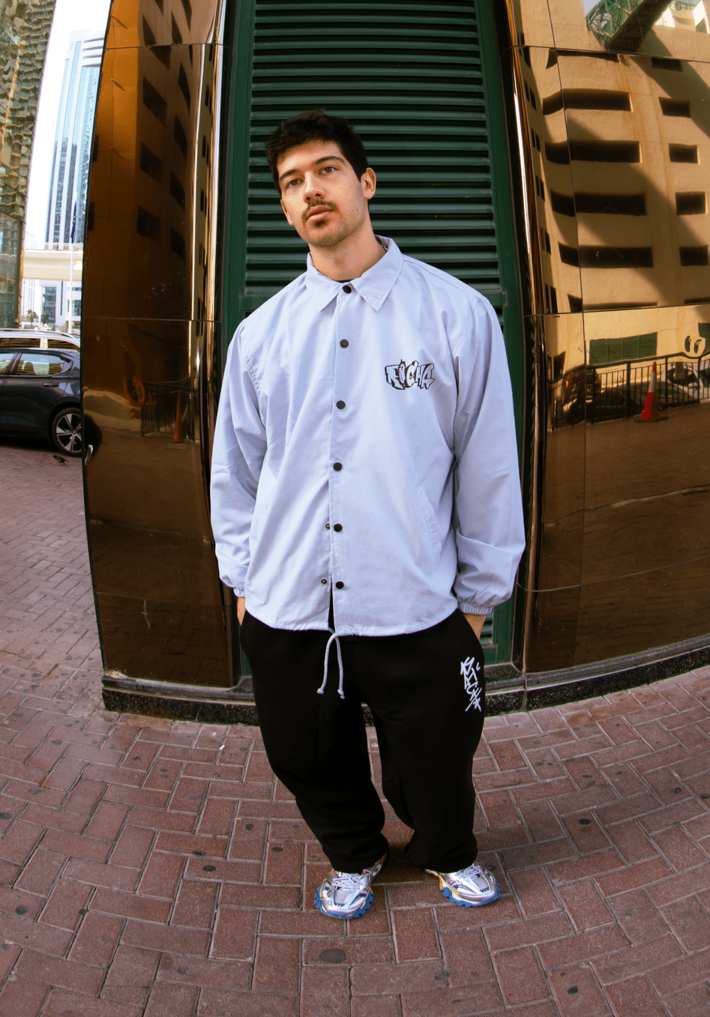 Moroccan Richa Paisley Coach Jacket - Grey - Richa UAE