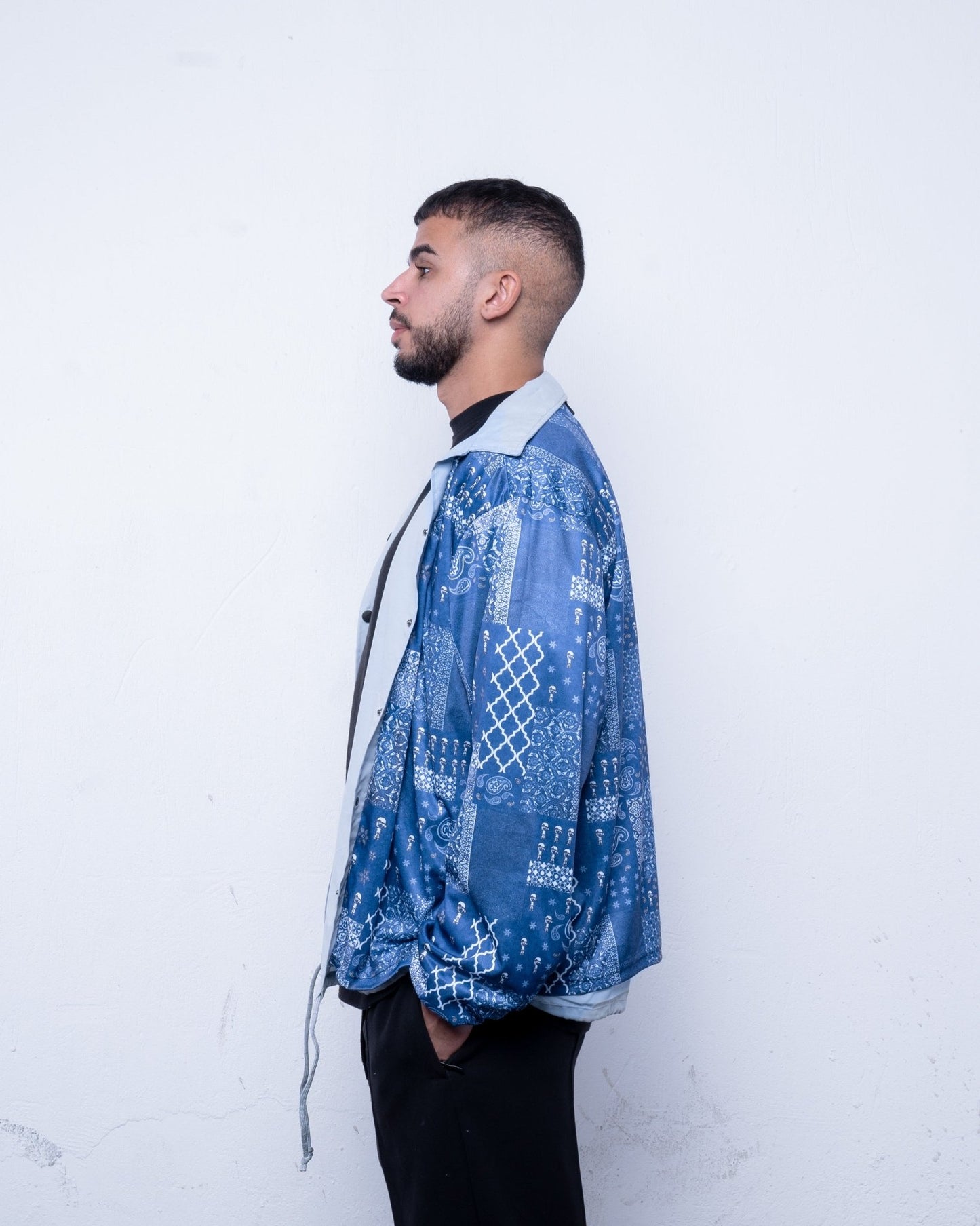 Moroccan Richa Paisley Coach Jacket - Grey - Richa UAE