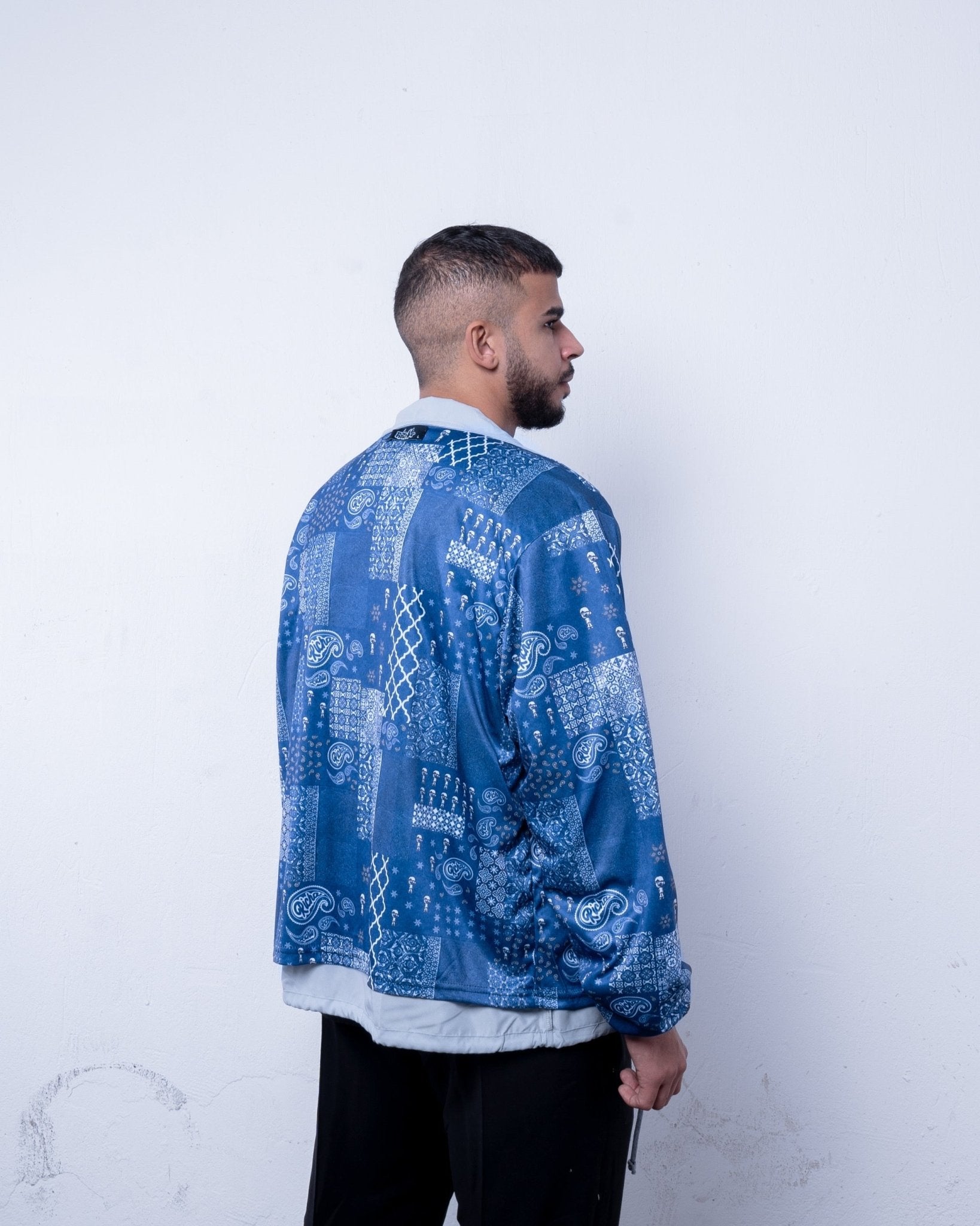 Moroccan Richa Paisley Coach Jacket - Grey - Richa UAE