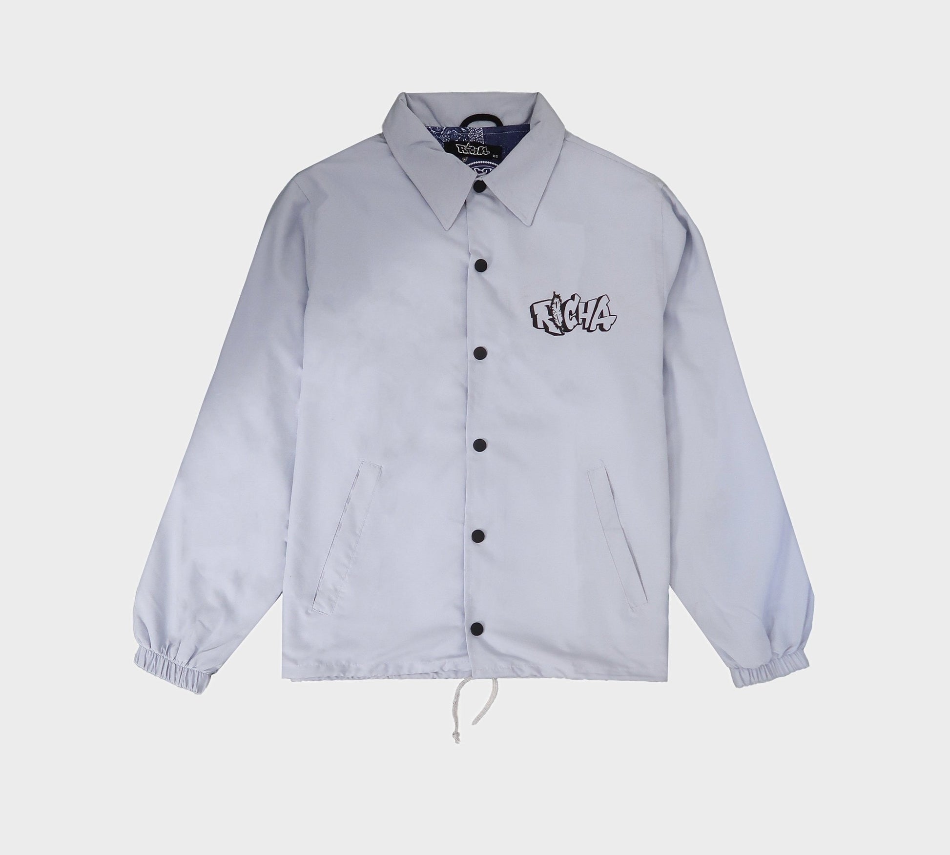 Moroccan Richa Paisley Coach Jacket - Grey - Richa UAE