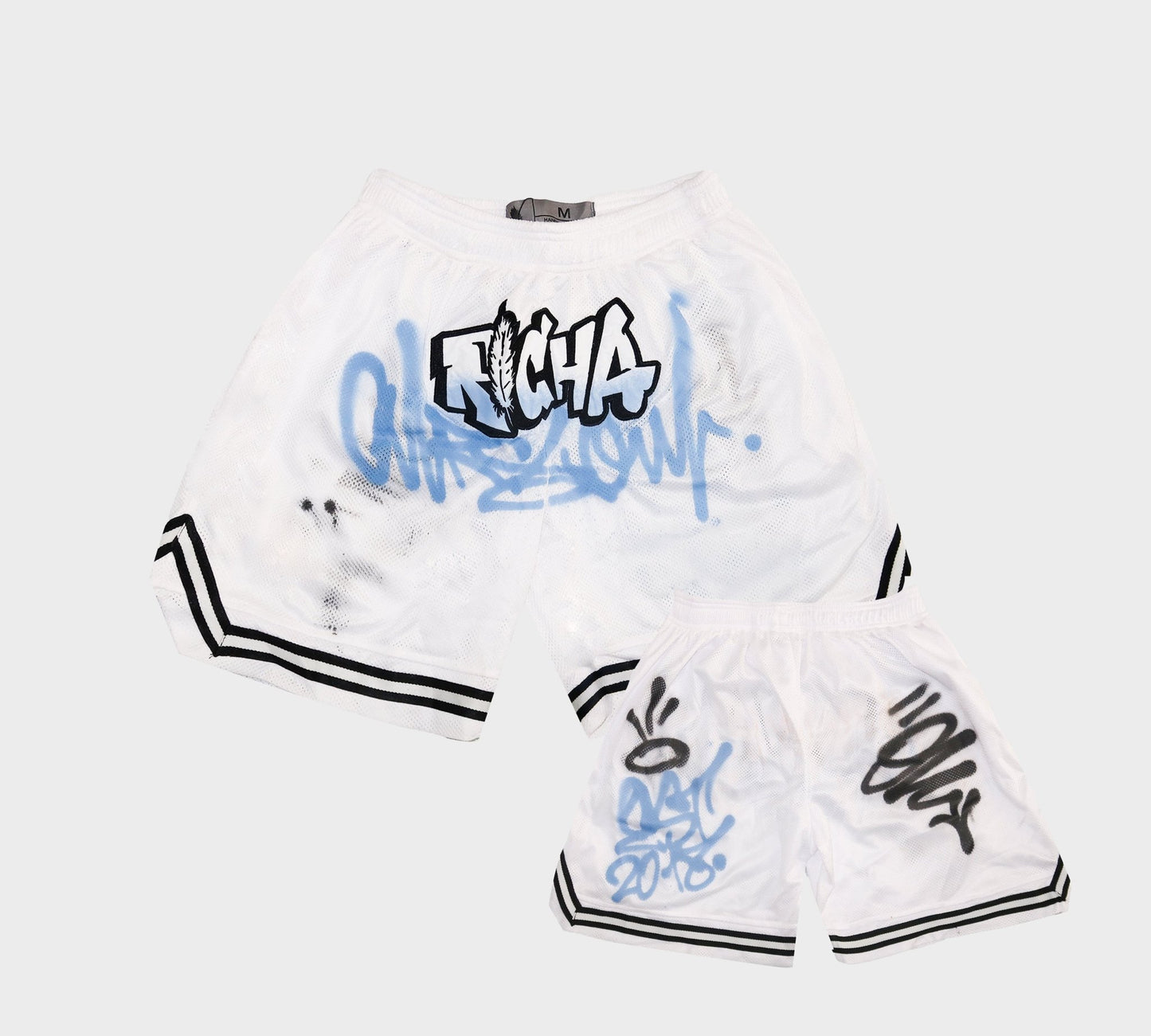 Richa X Toxik Graffiti White Basketball Shorts - Richa UAE
