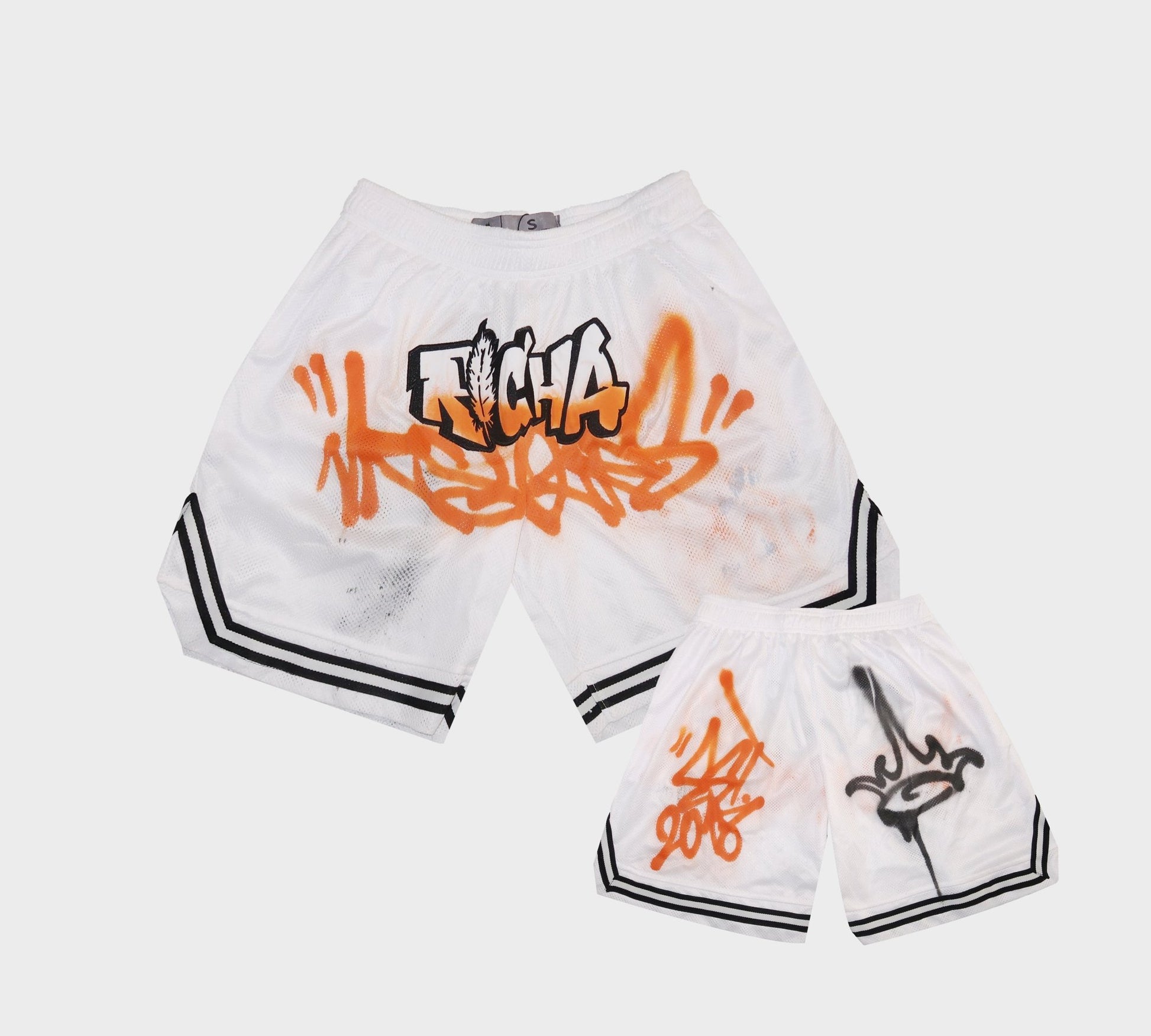 Richa X Toxik Graffiti White Basketball Shorts - Richa UAE