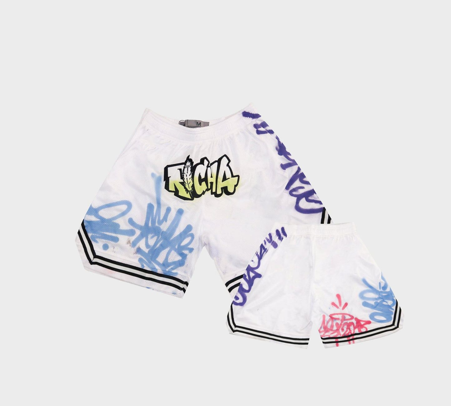 Richa X Toxik Graffiti White Basketball Shorts - Richa UAE