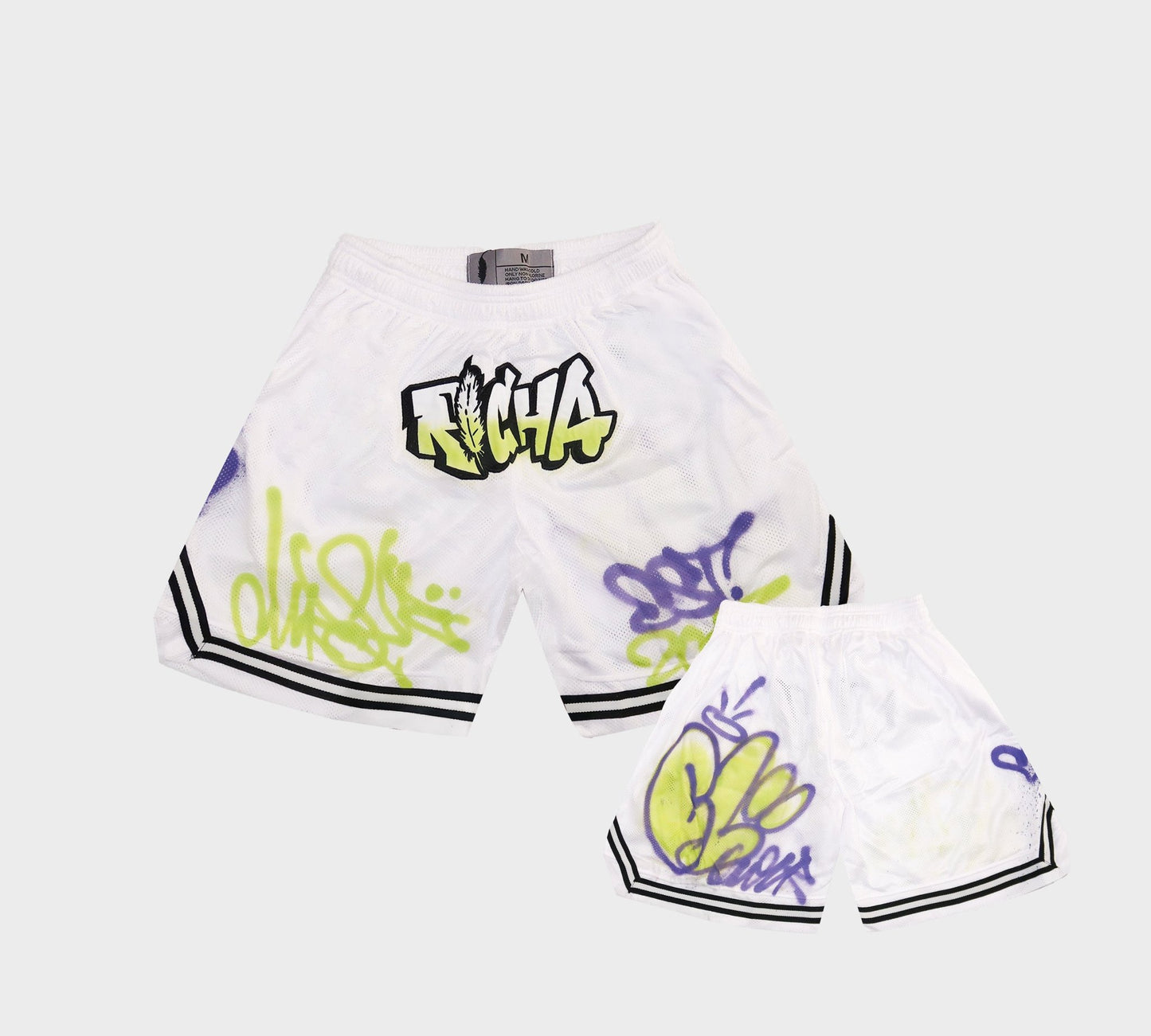 Richa X Toxik Graffiti White Basketball Shorts - Richa UAE