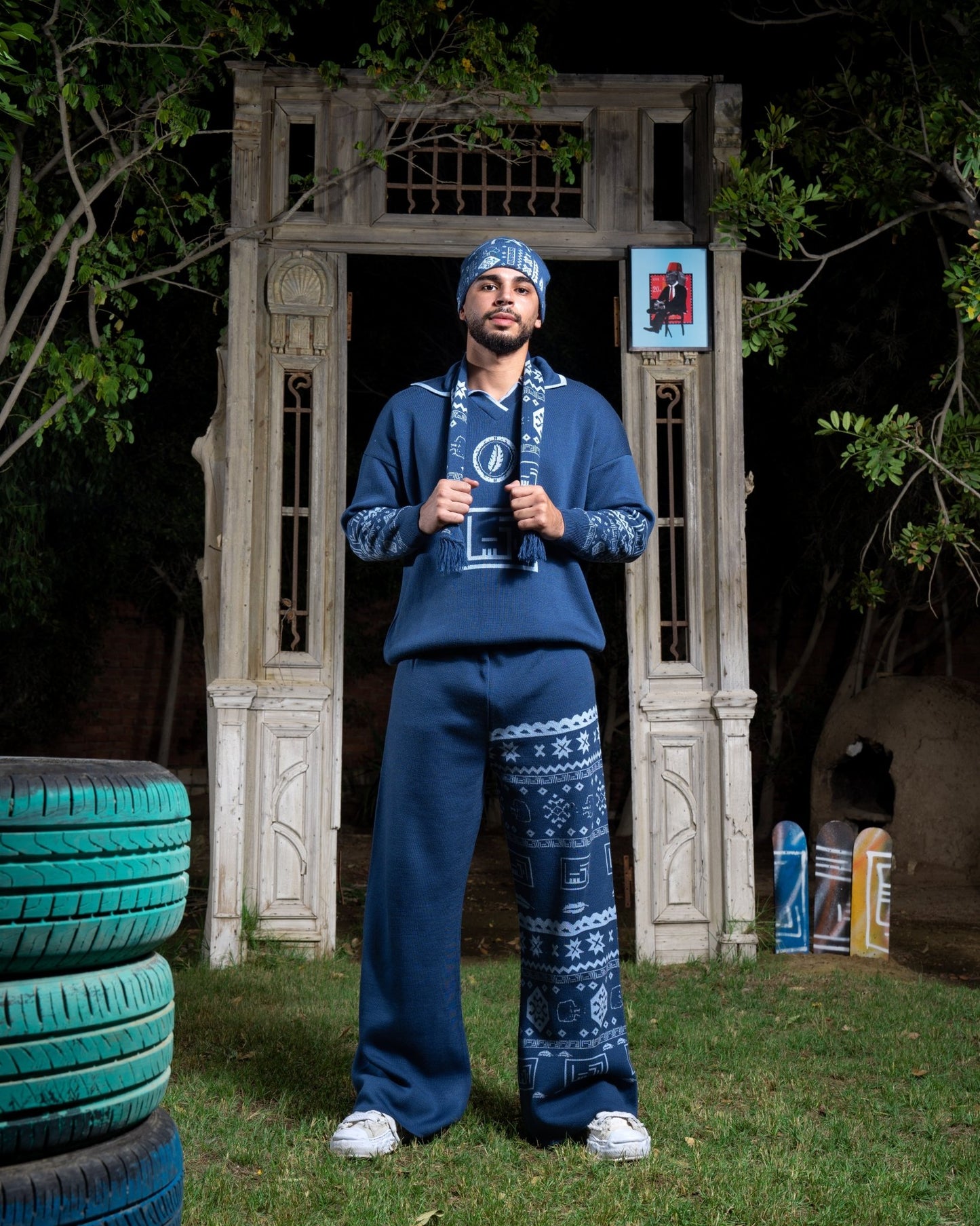 RIQSHA Knit Pants - Blue - Richa UAE