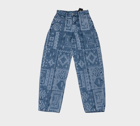 RIQSHA Pattern Denim Pants - Richa UAE