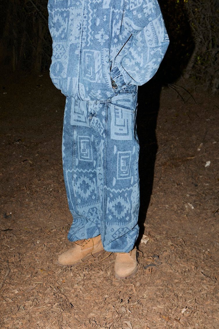 RIQSHA Pattern Denim Pants - Richa UAE